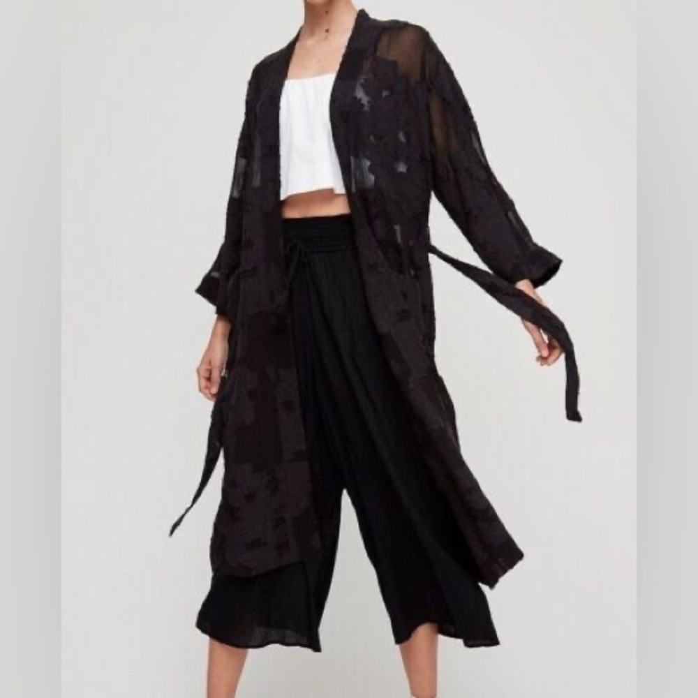 Aritzia Durante Duster Kimono Jacket Black Wilfred XS